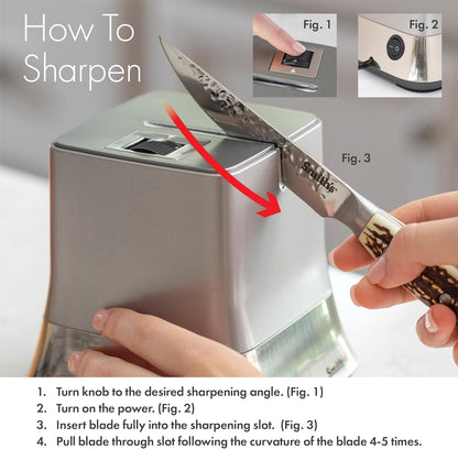Smith’s 51111 Mesa Diamond Adjustable Electric Knife Sharpener – Black – Abrasive Sharpening Wheel + Blade Guides - Kitchen Gadgets – Quick Blade Sharpening – Compact Design – Straight Edge Blades