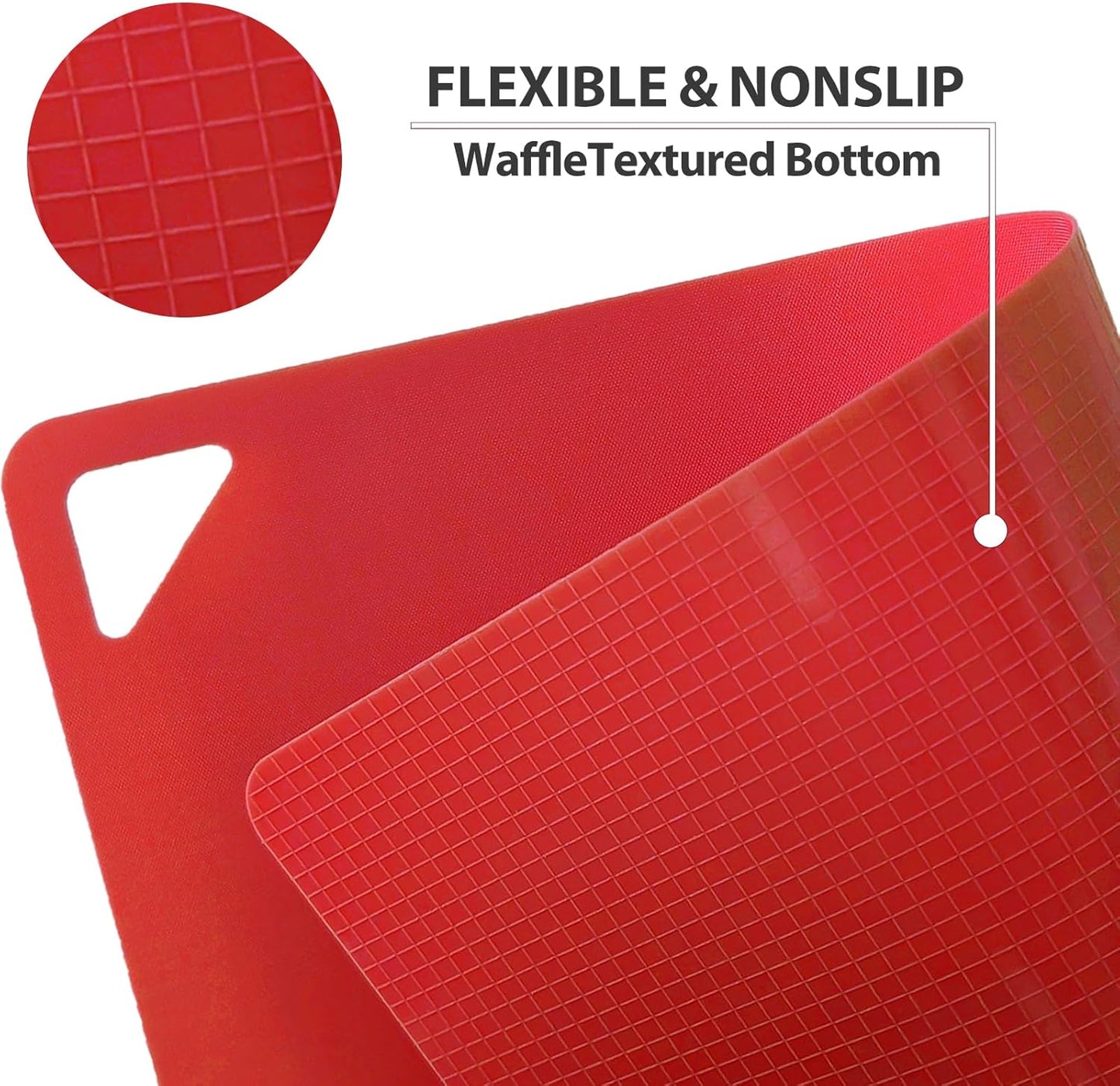 WK Flexible Plastic Cutting Boards Mats for Kitchen, Flexible Non Slip Cutting Mat, Thin Cutting Sheets, BPA Free, Dishwasher Safe, Multi Sizes