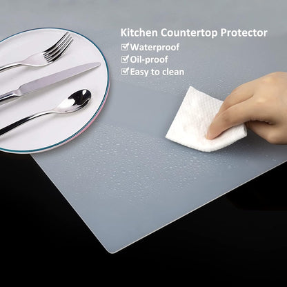 Silicone Mats for Kitchen Counter Thicker Extra Large Heat Resistant Mats Countertop Protector Liners for Bottom of Oven Air Fryer Coffee Maker, 24" x 16" x 2 mm, Translucent