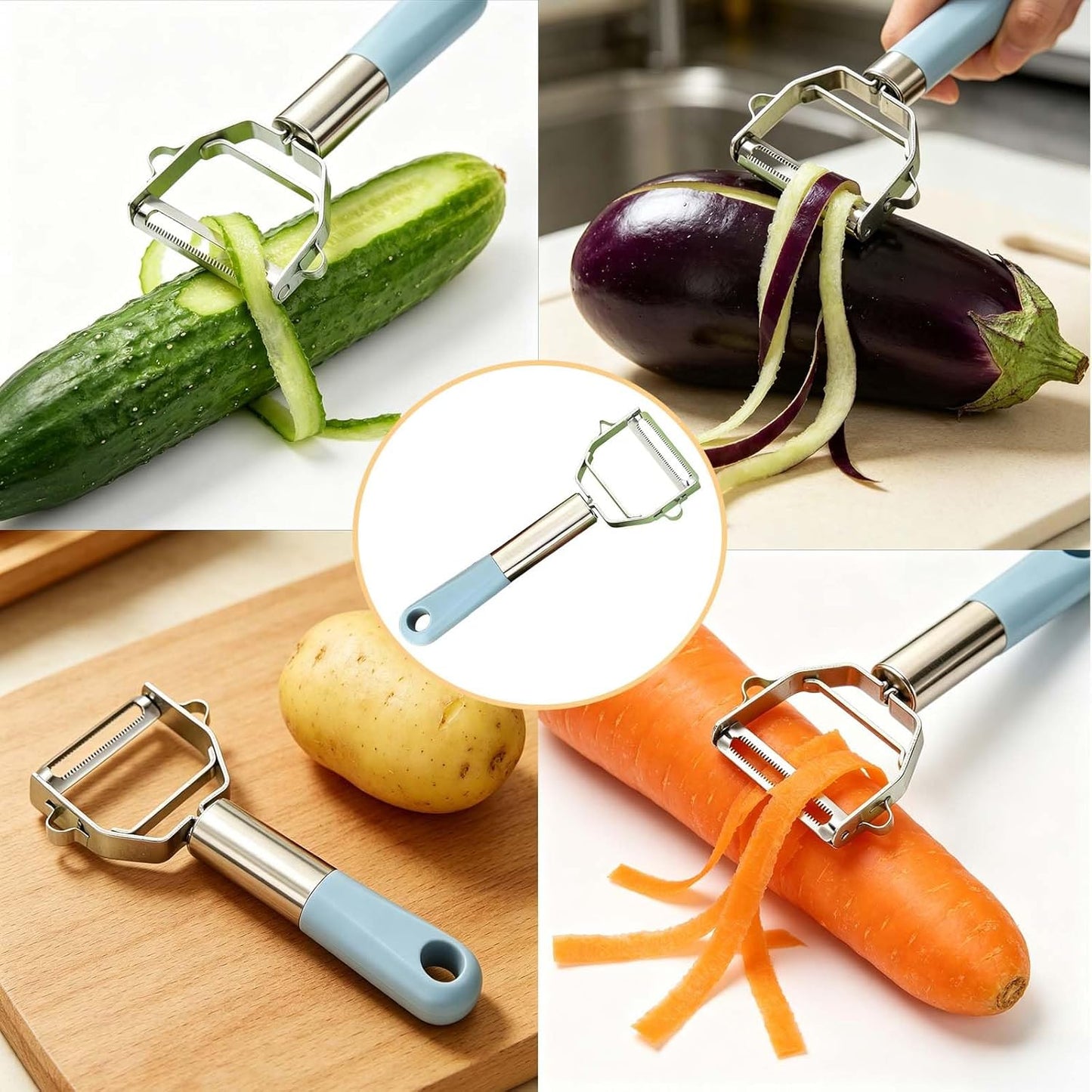 Multifunctional Vegetable Peeler with Stainless Steel Blade and Bottle Opener - Ideal for Veggie Potato Carrot and Apple Peeling