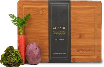 WONAMU Small Bamboo Cutting Board Non Toxic – Lightweight, Durable, Perfect For Charcuterie, Serving Snacks, And Everyday Kitchen Use – Eco-Friendly Kitchen Items And Versatile Wooden Tray