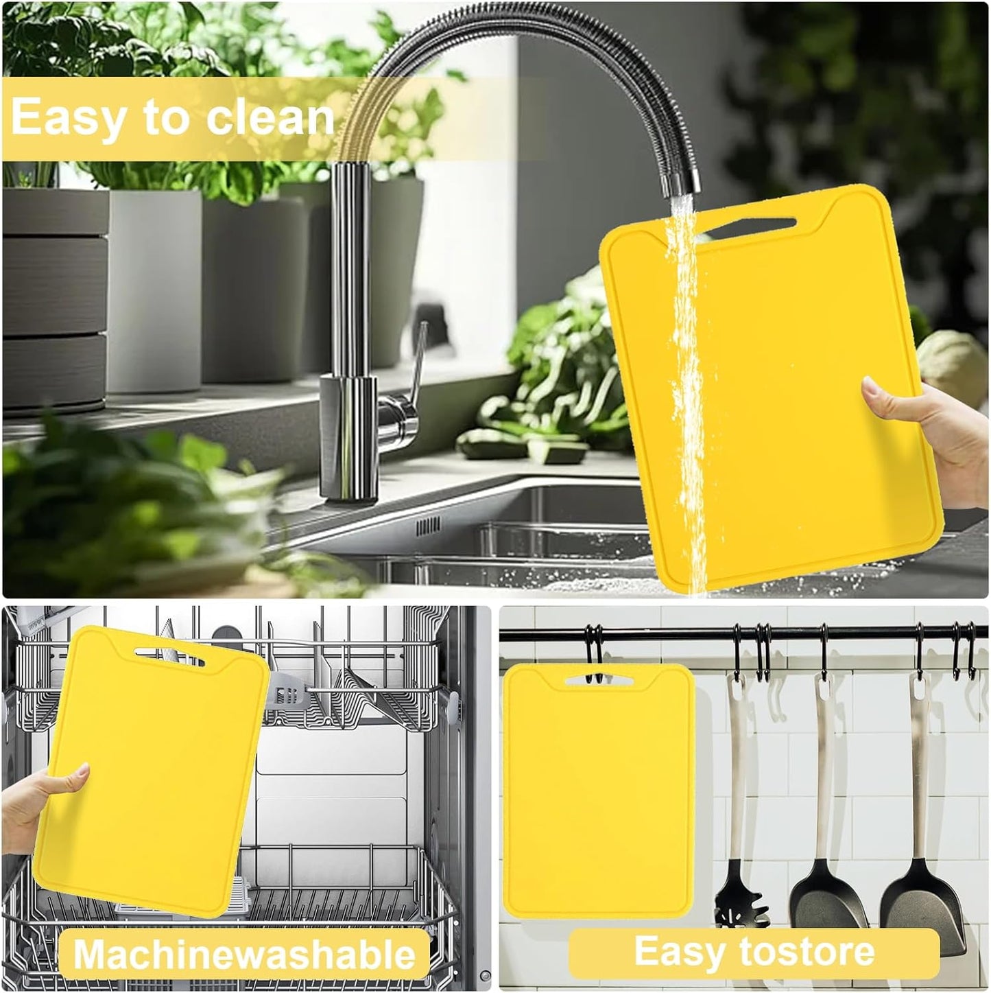 Silicone Cutting Boards for Kitchen 11.8''x 8.6'', BPA Free Flexible Cutting Board Cutting Mat for Meat, Vegetables and Fruit, Cutting Boards for Kitchen Dishwasher Safe