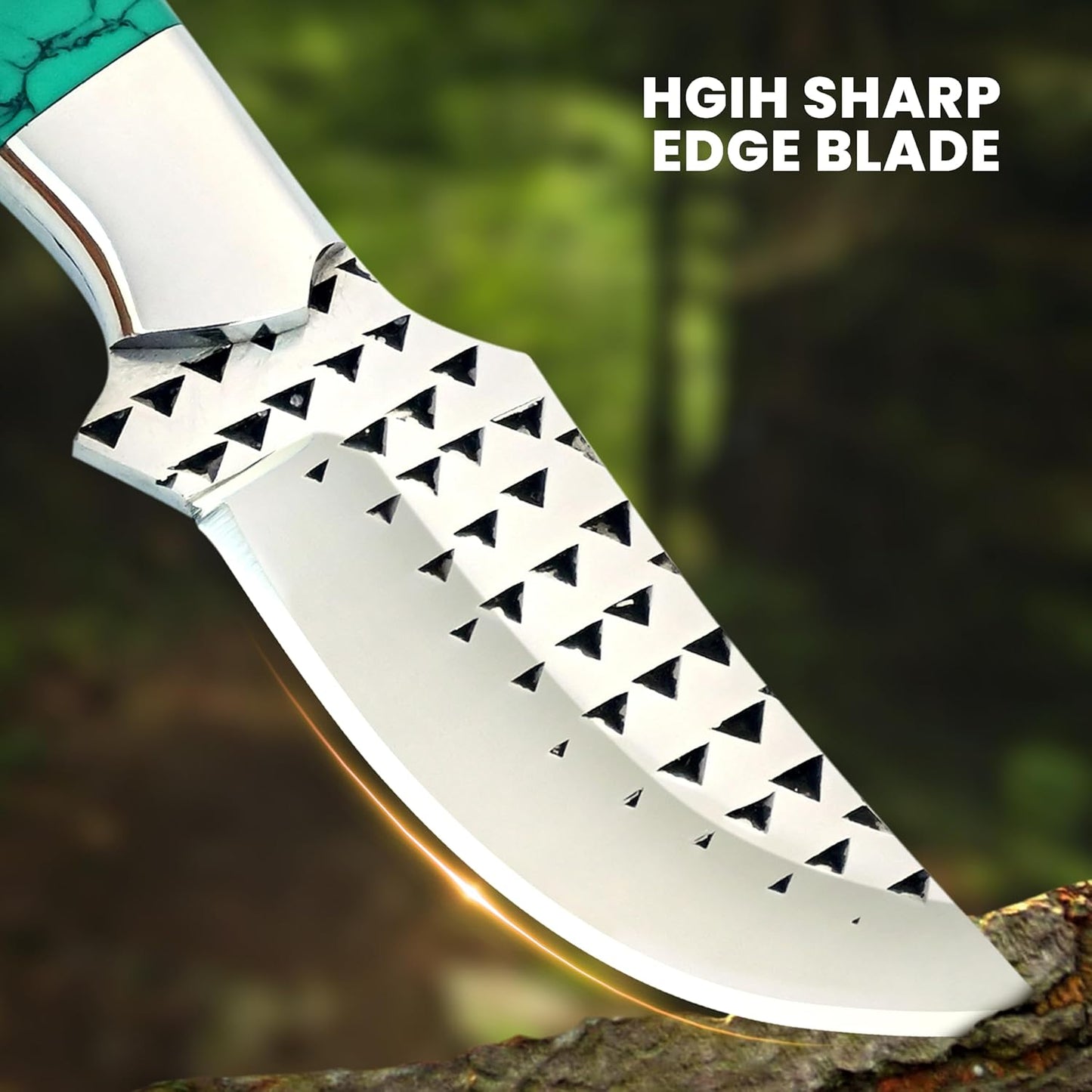 Rasp steel Bull Cutter Knife with Pancake leather sheath, Hunting Knife with holster, Cowboy knife, Fixed Blade (BUCK-STAG)