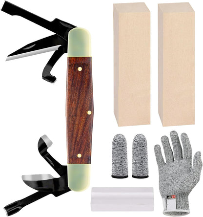 Splinter Carvin' 6in Traditional Folding Whittling Knife with 1.5in Detail Blade, Sawcut Handle, Nickel Silver Bolsters, and Convenient Size for Carving, Camping, EDC, and Outdoors (Brown)
