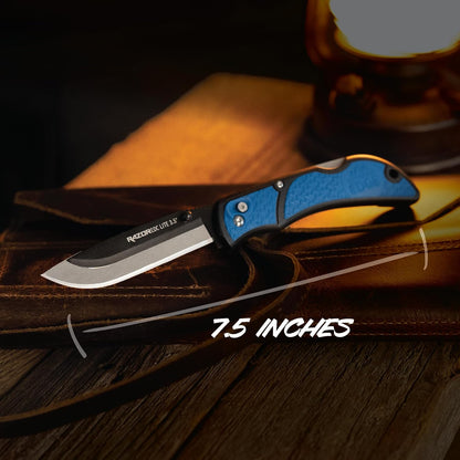 OUTDOOR EDGE 3.5" RazorLite EDC Knife. Pocket Knife with Replaceable Blades and Clip. The Perfect Hunting Blade for Skinning Deer. Blaze Orange with 6 Blades