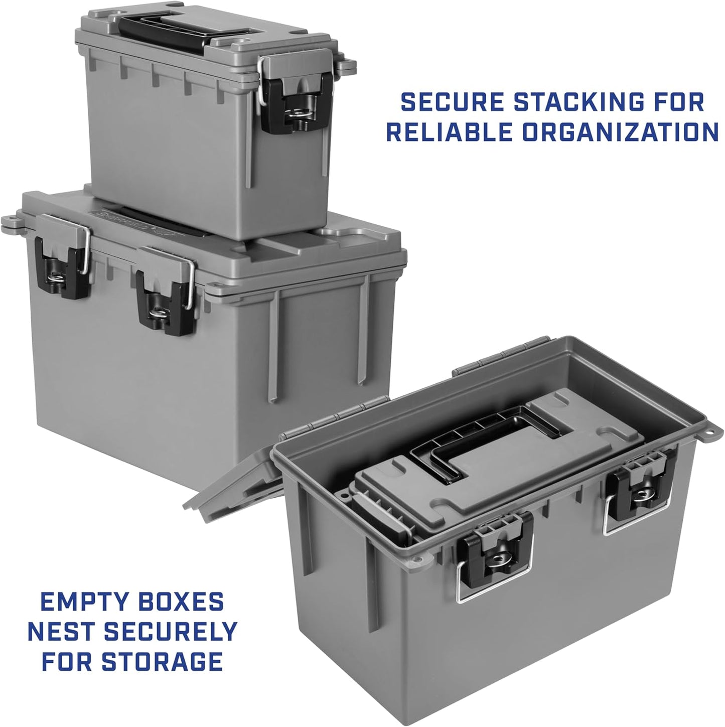Sheffield 12629 Ammo Storage Box, Mothers Day Gifts for Mom,.30 Cal Field Boxes, Lockable Storage Box with Handle, Secures Hunting Gear, Supplies, and Bullets, Made in USA
