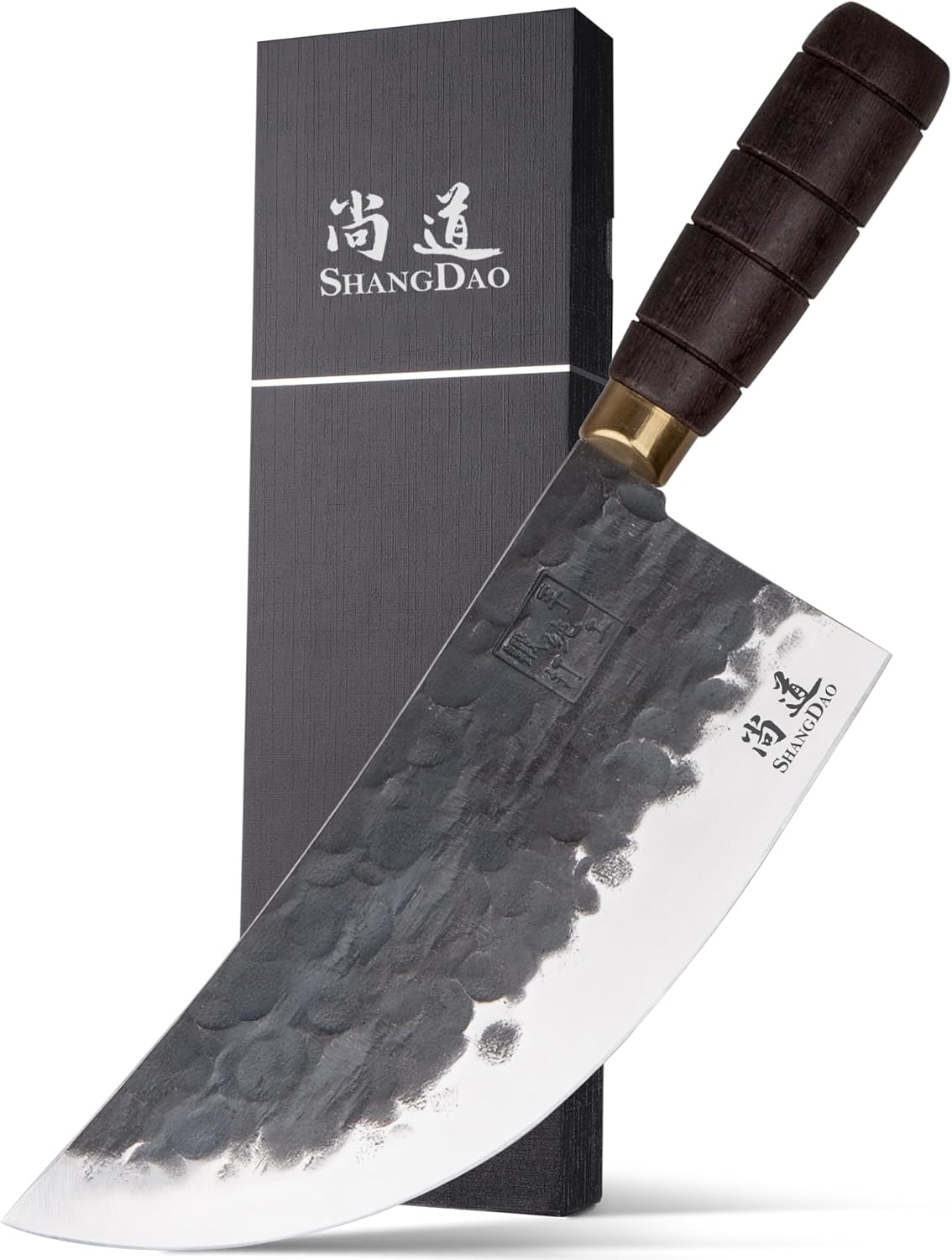 SHANGDAO Meat Cleaver Knife, 7.4 ″ Heavy Duty Razor Sharp Butcher Cleaver Kitchen Knife, High-carbon steel Chopper Knife, Forged Blade & Wood Handle, For Home Kitchen and Restaurant