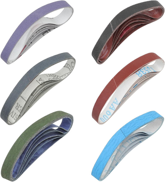 45 Pcs 1/2" x 12" Replacement Sharpening Belt Kit for Official Work Sharp Knife & Tool Sharpener (WSKTS & WSKTS-KT/Mk.1 & Mk.2) - 80/120/240/400/600/800/1000/2500/5000 Grits
