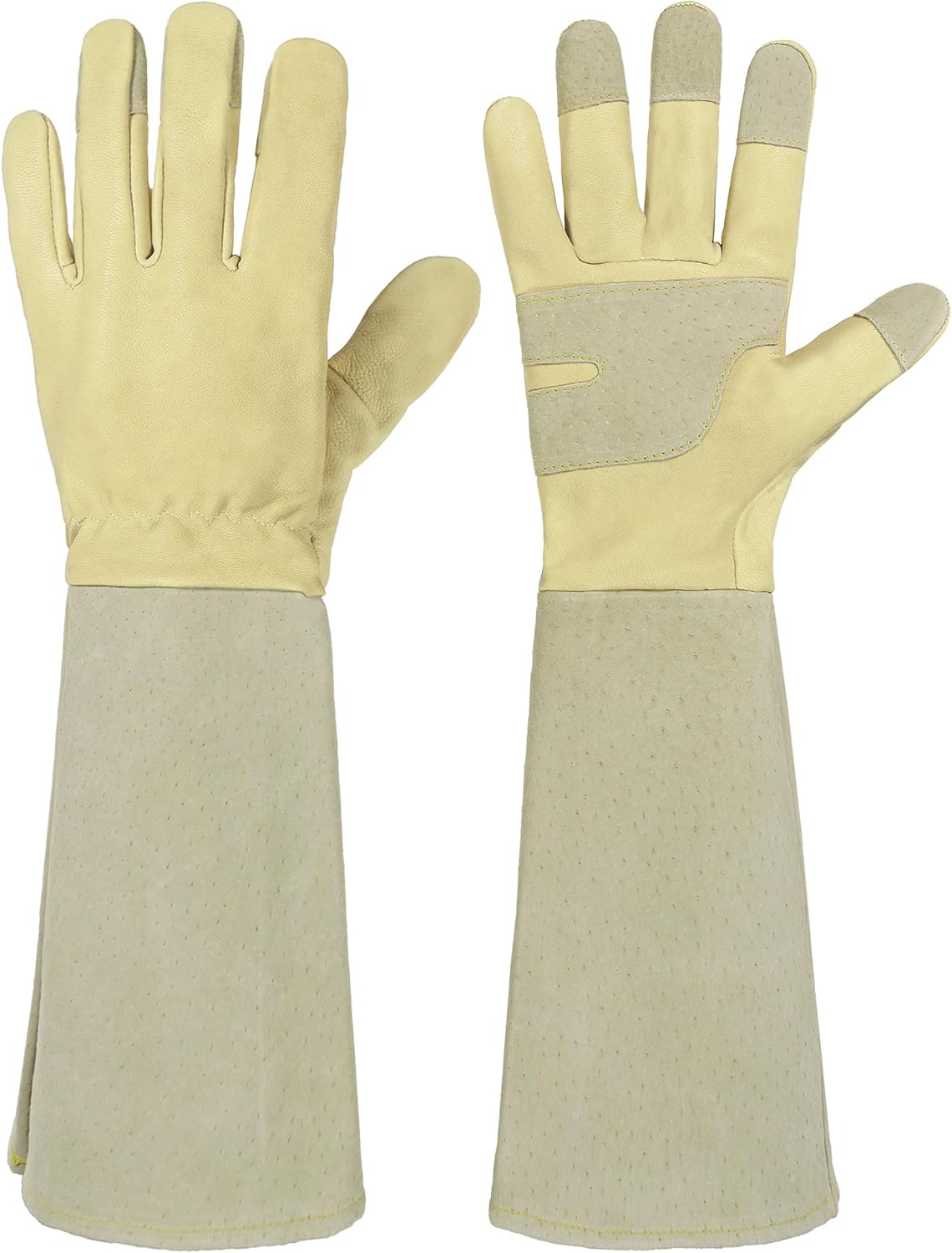 HANDLANDY Rose Pruning Gloves for Men & Women, Long Thorn Proof Gardening Gloves, Breathable Pigskin Leather Gauntlet, Best Garden Gifts & Tools for Gardener