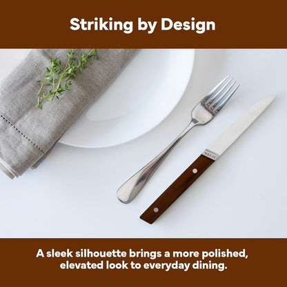 Misen Steak Knives Set of 4 - Precision Serrated Blades for Effortless Dining - Stainless Steel - Superior Cuts with Four Steak Knives Handles - Black