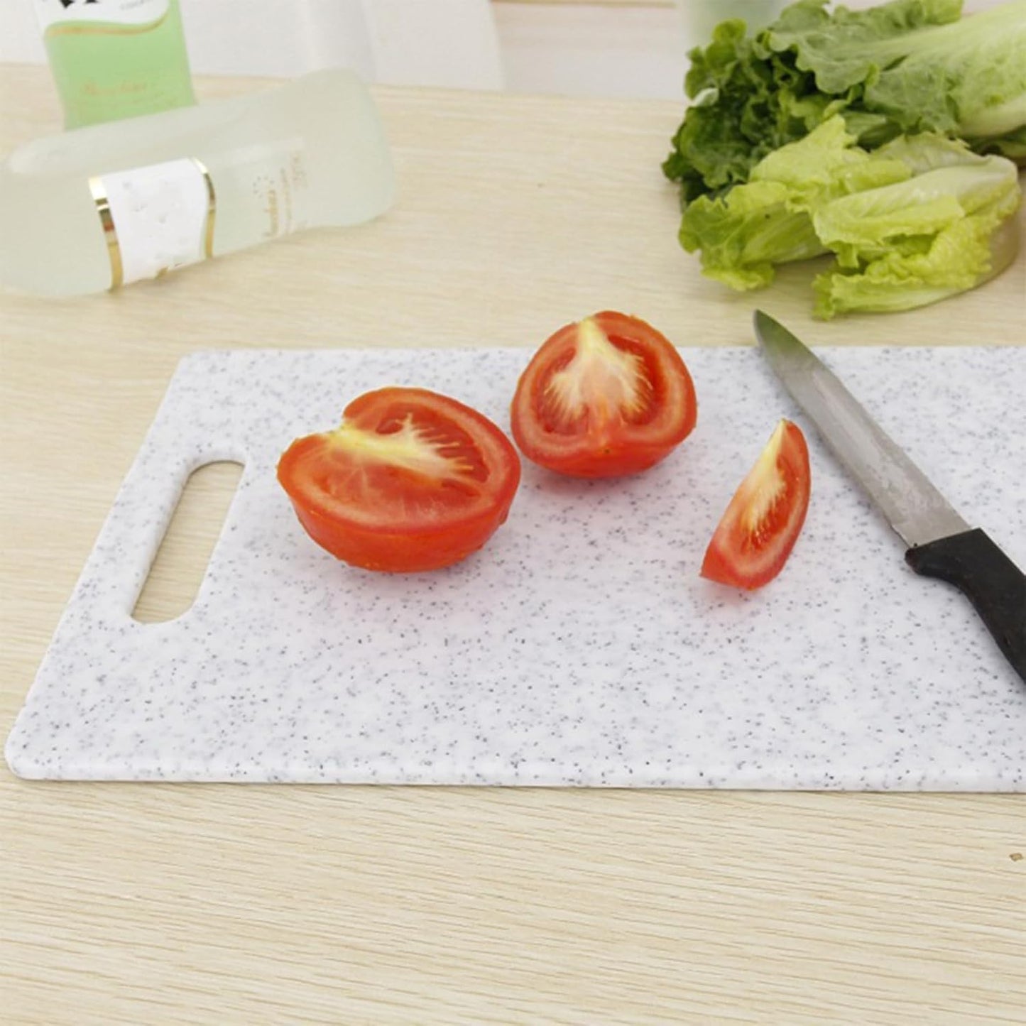 2 Pcs Cutting Board for Kitchen Small Mini Plastic Granite Color Cutting Board Dishwasher Safe Cutting Boards for Food Prep, Fruits, Vegetables with Easy Grip (6" x 10",White)