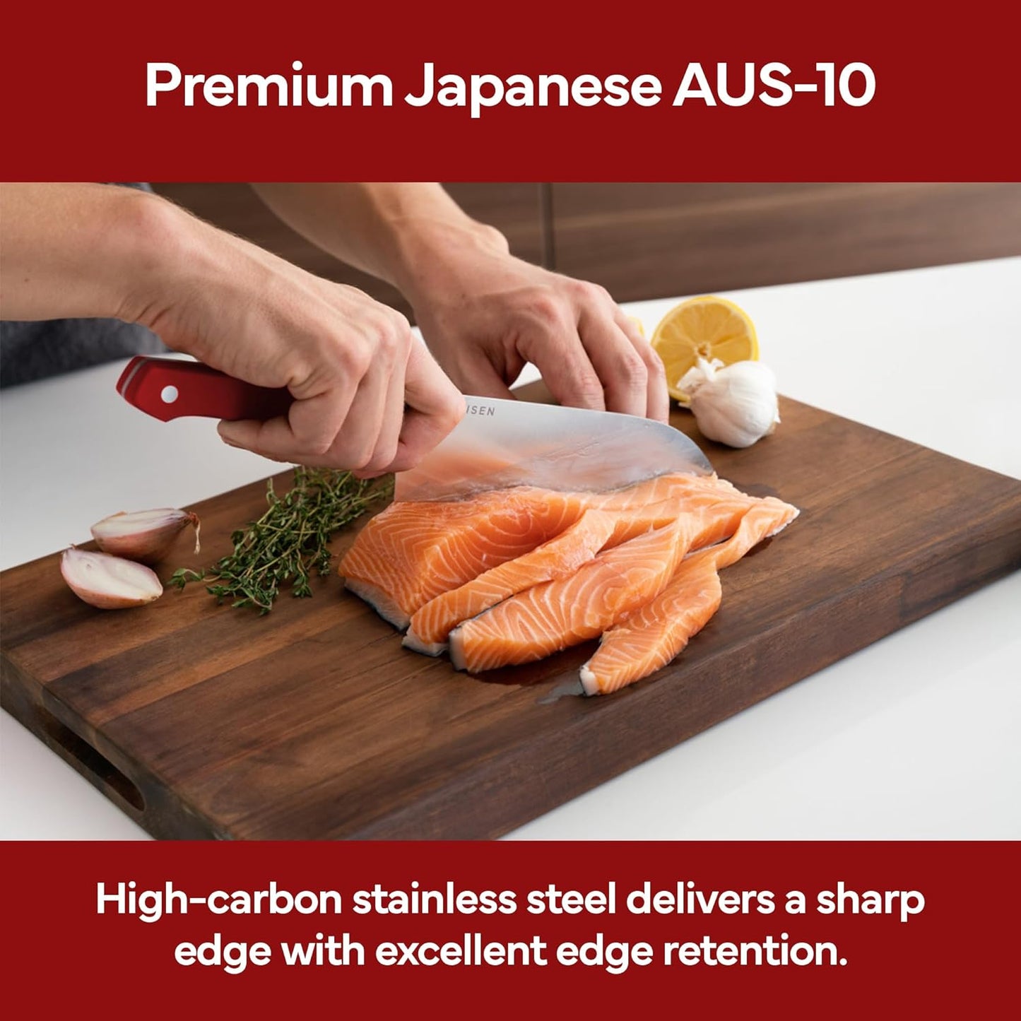 Misen 7.5" Santoku Knife - High Carbon Stainless Steel - Classic Japanese Chef Knife Design for Cutting, Slicing, and Chopping - Razor Sharp Japanese Style Kitchen Knife - White