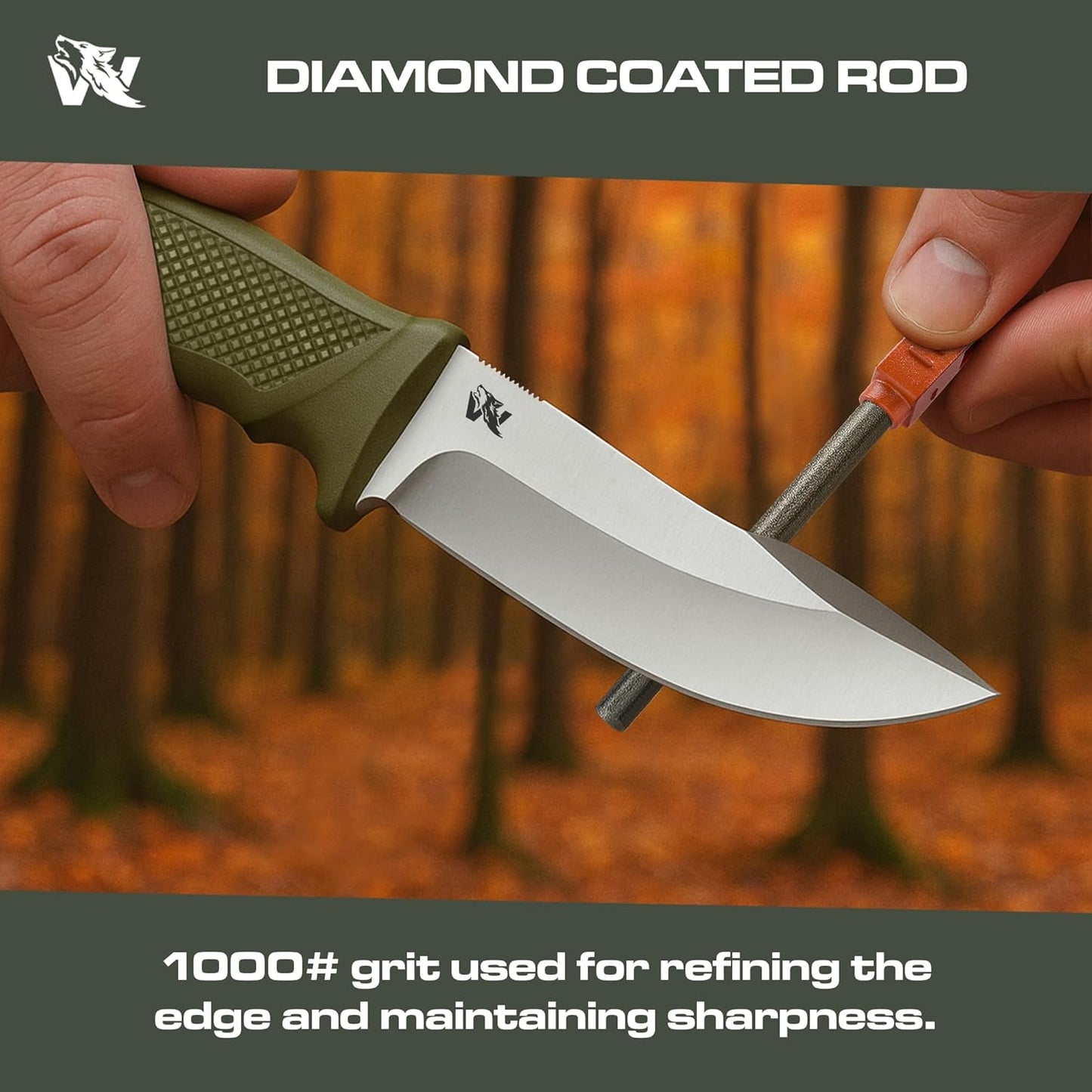 ODENWOLF Blade Professor - Pocket Knife Sharpener - 7 in 1 Portable Handheld Tool with Tungsten Ceramic and Diamond Rods - Compact Portable Knife Sharpener for Hunting, Camping and EDC