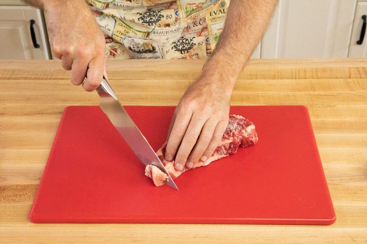 Commercial Grade Plastic Cutting Board 18 x 12 x 1/2 Thick High Density White Poly, NSF Certified and Dishwasher Safe for Food Service