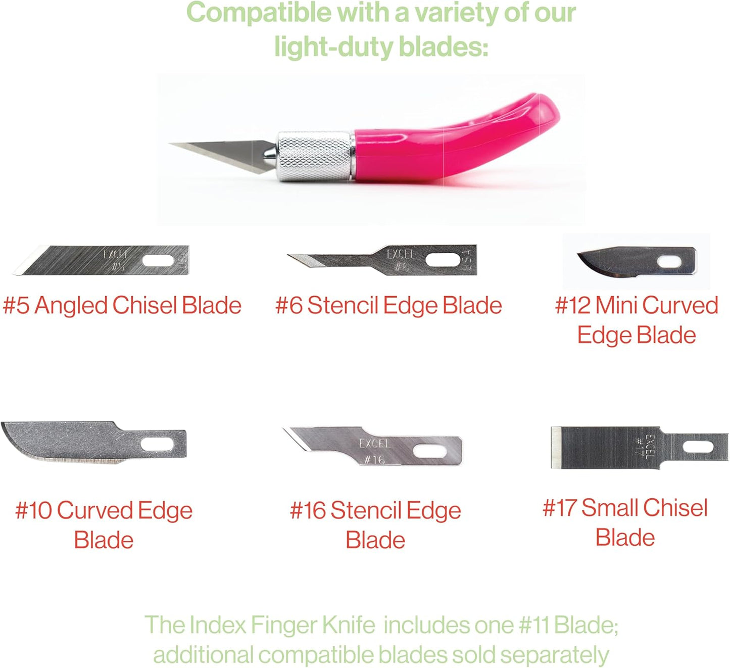 Excel Blades K71 Fingertip Craft Knife – 7-Inch Ergonomic Hobby Knife with Finger Loop – Precision Cutting Tool for Paper, Vinyl, Foam, and Stencils – Includes #11 Blade and Safety Cap – Teal Green