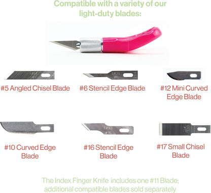 Excel Blades K71 Fingertip Craft Knife – 7-Inch Ergonomic Hobby Knife with Finger Loop – Precision Cutting Tool for Paper, Vinyl, Foam, and Stencils – Includes #11 Blade and Safety Cap – Teal Green