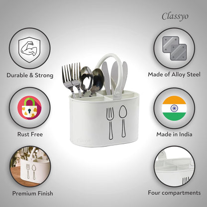 Silverware Holder for Countertop, Spoon Holder & Cutlery Organizer, Utensil Holder for Party, Flatware Caddy, Silverware Holder for Party (Ivory)