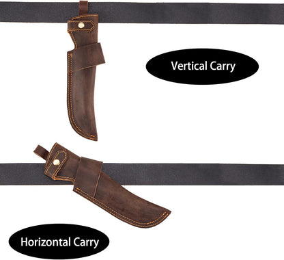 Knife Sheath,Leather Knife Sheath for Belt,Chef Knife Guard,Knife Holster for 5 inch Blade Knife,Knife Holder,Knife Cover Sleeve,EDC Belt Organizer,Sheath for Chef Meat Cleaver,Gifts for Men