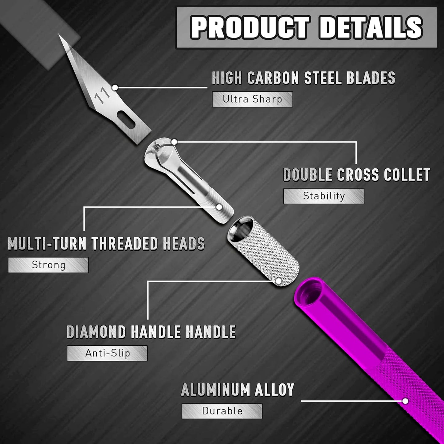 DIYSELF 16-Piece Exacto Knife Set, Craft Knife & Hobby Knife Kit, Precision Knife with Magnetic Storage Case, Exacto Knife for Crafting, Paper, Foam, Vinyl, Models, 3D Printing, Junk Journal Supplies