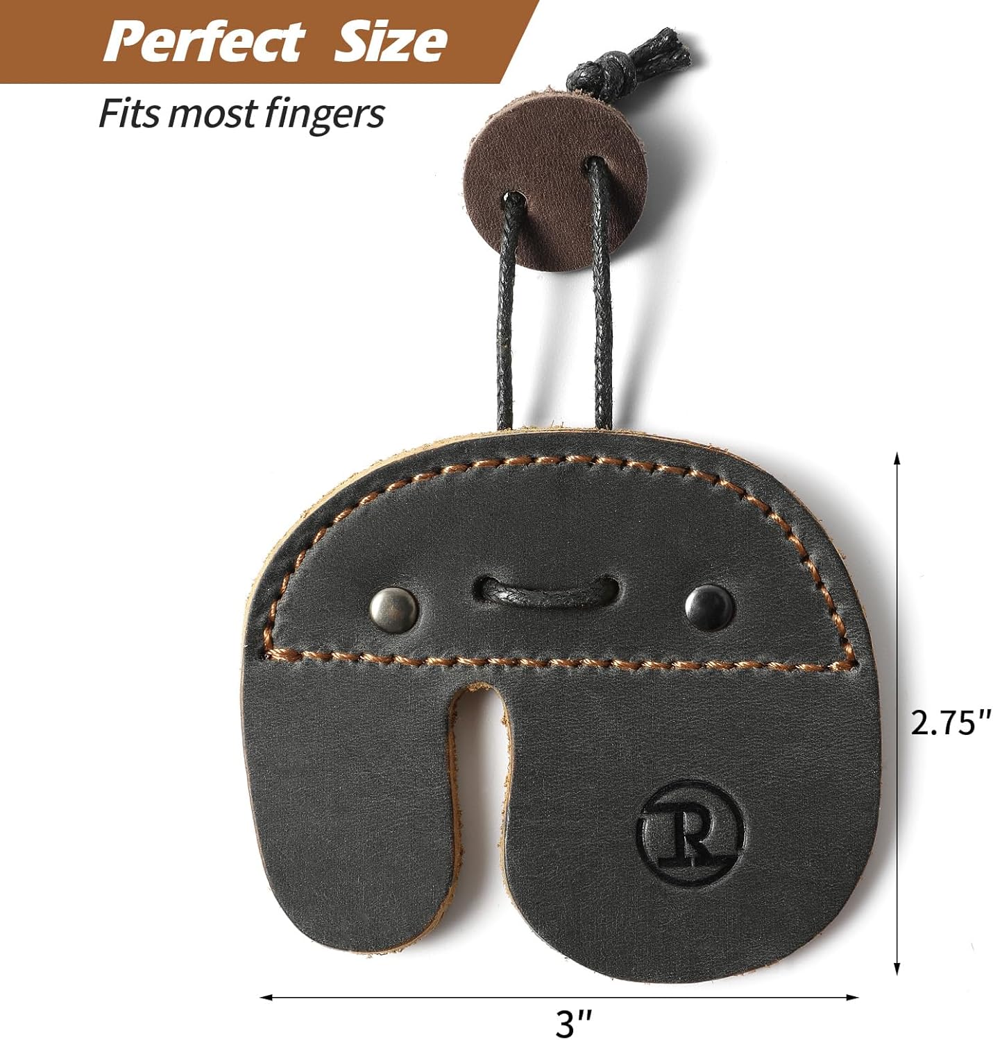 Ringsun Leather Archery Finger Tabs,Handmade Archery Finger Guard for Shooting Practice Gear, Recurve Bow Fingers Tab