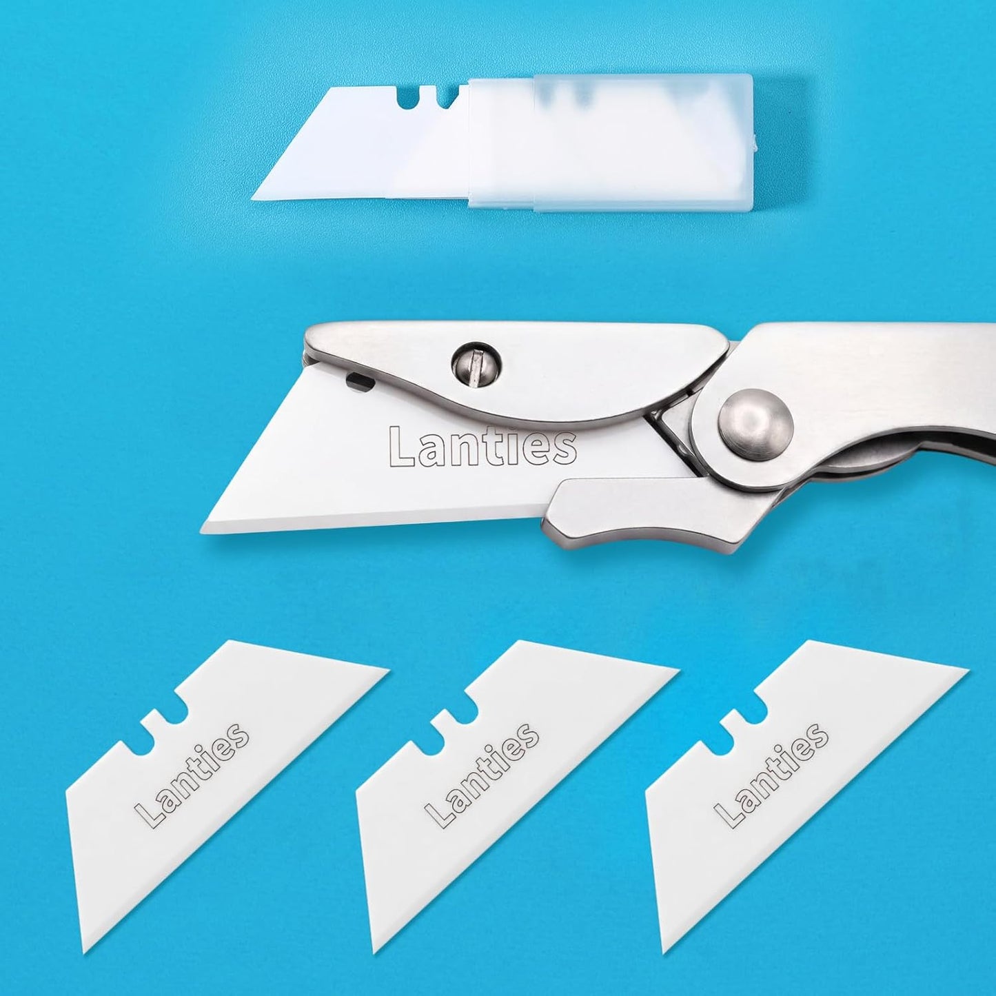20 Pack Ceramic Utility Blades High Hardness Replacement Blades Fit Utility Knife, Sharp and Reliable, Suitable for Most Craft Knives and Box Cutter