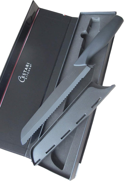 Cestari Charcuterie Board Accessories : Ceramic Paring Knife Blade Never Needs Sharpening; 3 Inch Paring Knife with Sheath - Black Mirror Finish Razor Sharp Blade