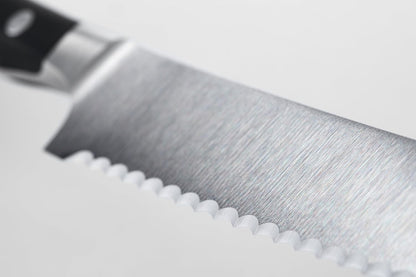 Wüsthof Classic IKON 9" Double Serrated Bread Knife, Black