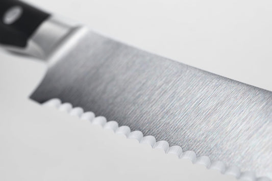 Wüsthof Classic IKON 9" Double Serrated Bread Knife, Black
