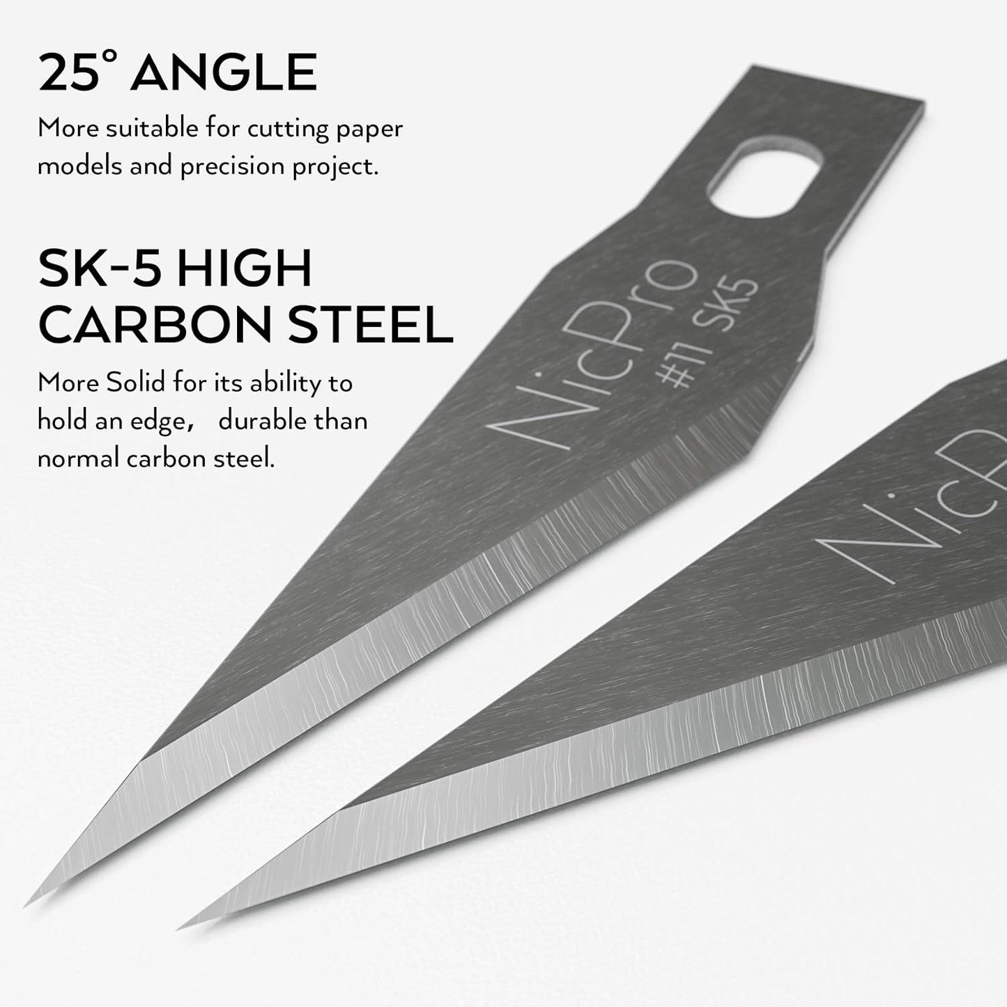 Nicpro 120 PCS Hobby Blades Set SK-5, Utility #11 Art Blades Refill Cutting Tool with Storage Case for Craft, Hobby, Scrapbooking, Stencil