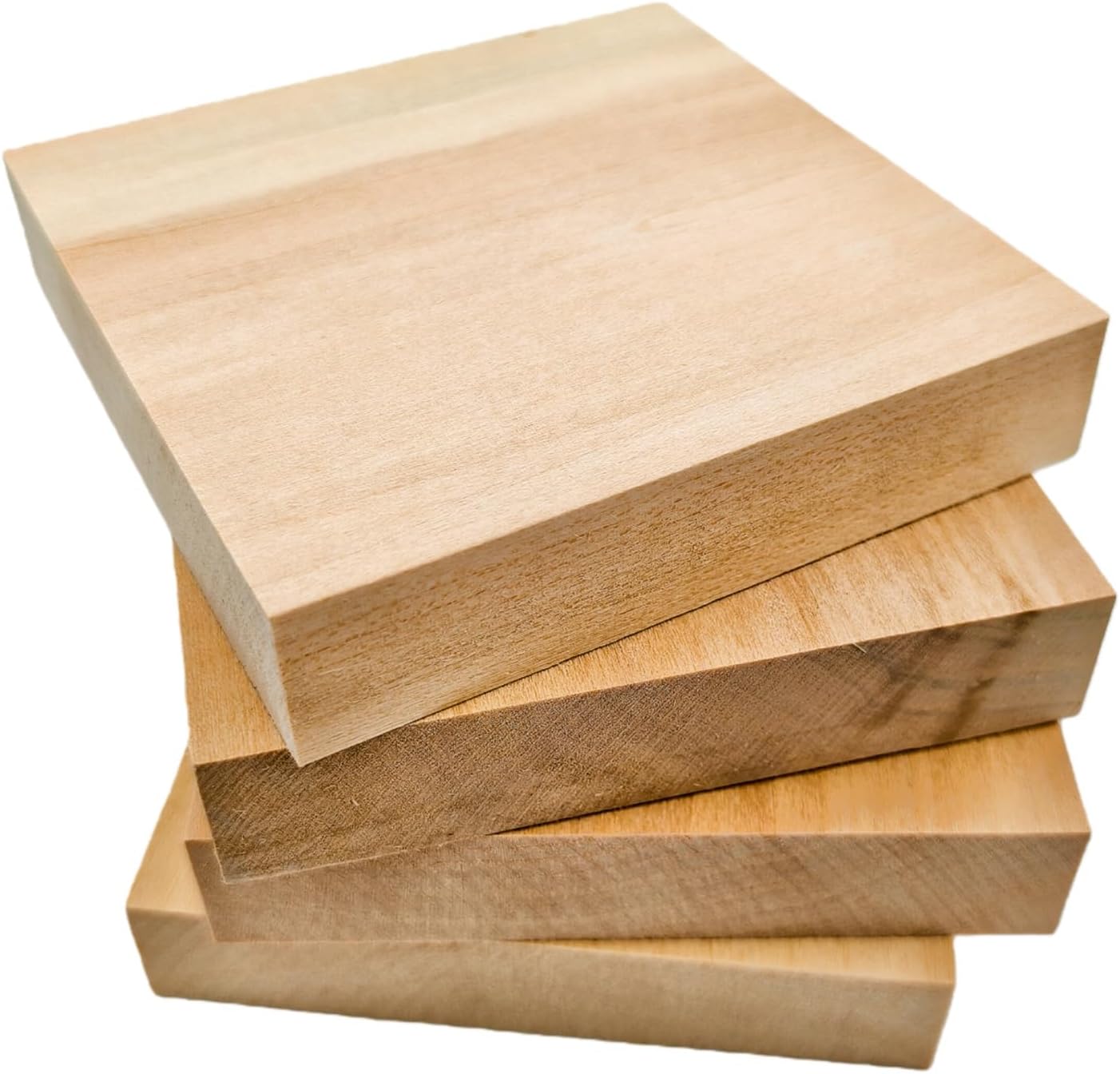 Unfinished Basswood Blocks for Crafts, Wood Craft Panels for Art, Engraving, Painting, DIY Projects, Chip Carving, Fretwork (7.87 x 3.93 x 0.78 in)