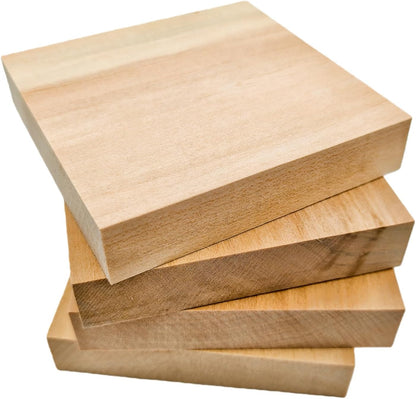 Unfinished Basswood Blocks for Crafts, Wood Craft Panels for Art, Engraving, Painting, DIY Projects, Chip Carving, Fretwork (7.87 x 3.93 x 0.78 in)