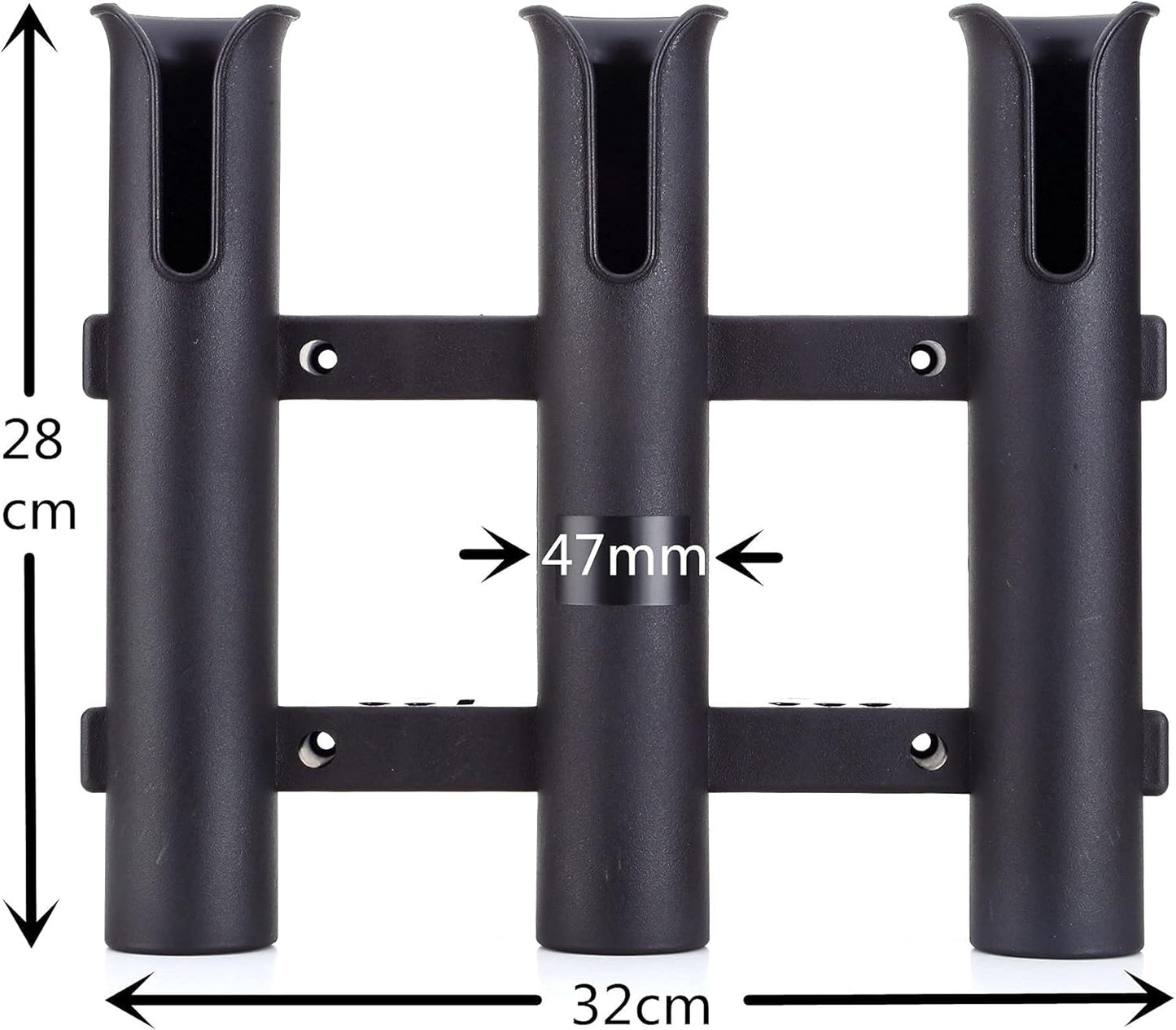 Wall Mounted Fishing Rod Holders Tubes Links Fishing Rod Holder Rack Rests (4-TUBE White-HiUmi-US)