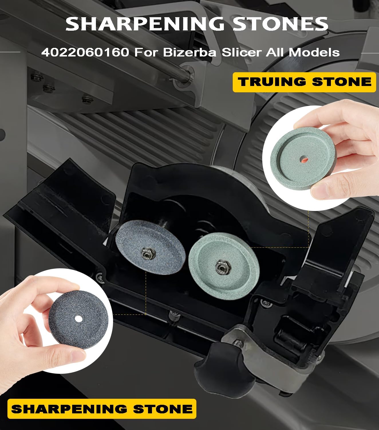 Sharpening Stones For BIZERBA, Grinding And Truing Stone Set Compatible with Bizerba Slicer All Models SE8, SE8L, SG8D, VS8, VS8D, VS8F, A330, A400, GSP, SE12, G13, SE355, SE128, A330FB, VS12