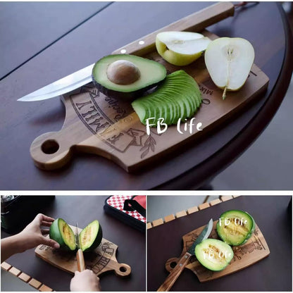 Wood Cutting Boards for Kitchen,End Grain Retro Cutting Board with Handle, Charcuterie Butcher Block for Meal Prep,Decoration & Serving