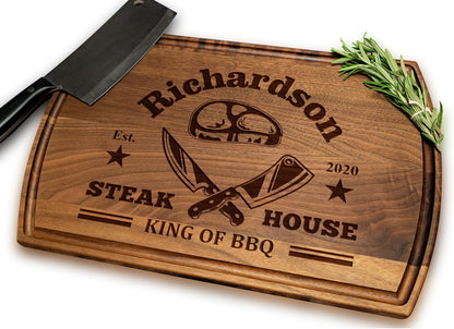 Personalized Gift for Men – Custom Engraved Cutting Board for Dad, Grandpa – Wood Grill Board for BBQ Lovers – Barbecue & Grilling Gift for Him – Perfect for Father’s Day, Anniversary or Birthday