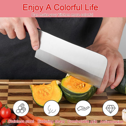 8-Pieces Kitchen Knife Set,Sharp Knife Sets with Sharpener and 360° Rotating Block,Non-stick Stainless Steel Knife set for Kitchen,Anti-Rust Dishwasher Safe kitchen sets (Red)