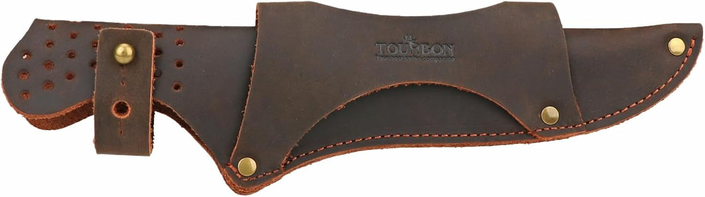 Tourbon Leather Knife Sheath with Belt Loop for Horizontal Vertical Carry of Fixed Blade Knife EDC Compact Draw Knife Holster