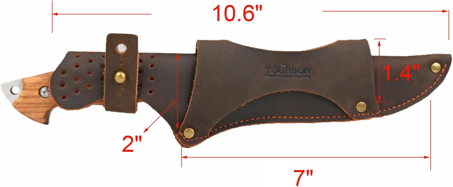 Tourbon Leather Knife Sheath with Belt Loop for Horizontal Vertical Carry of Fixed Blade Knife EDC Compact Draw Knife Holster