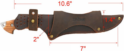 Tourbon Leather Knife Sheath with Belt Loop for Horizontal Vertical Carry of Fixed Blade Knife EDC Compact Draw Knife Holster