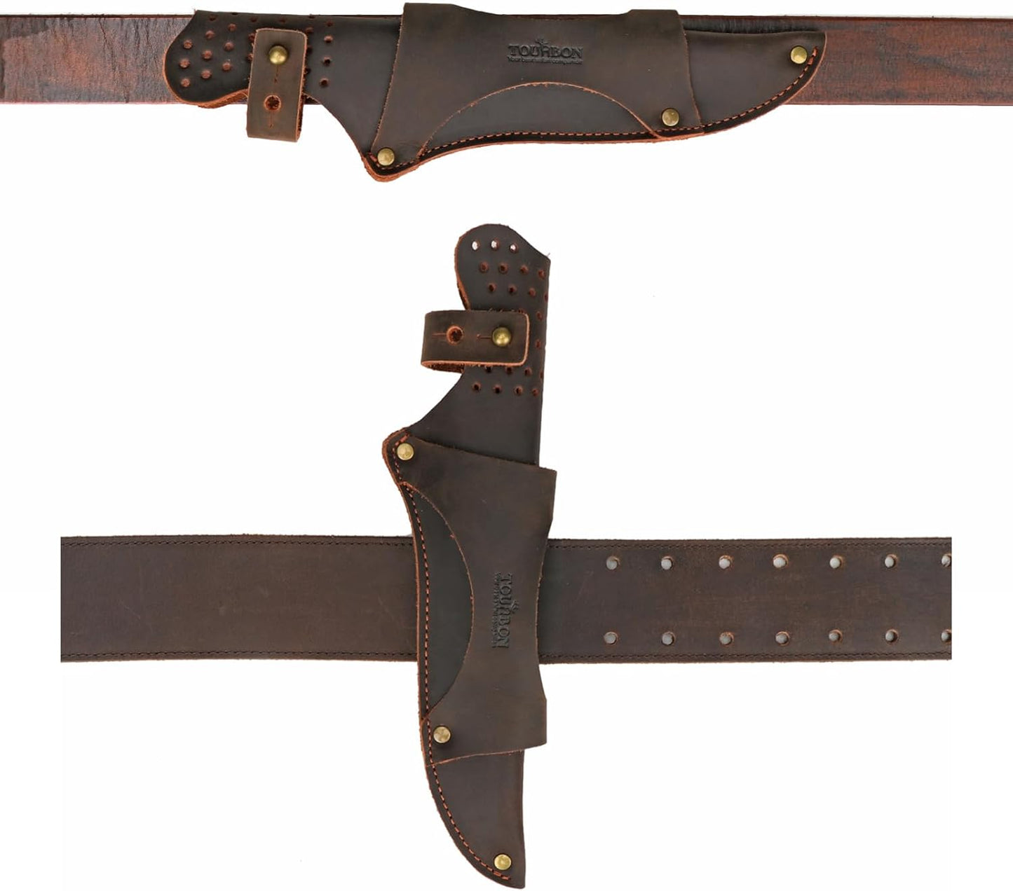 Tourbon Leather Knife Sheath with Belt Loop for Horizontal Vertical Carry of Fixed Blade Knife EDC Compact Draw Knife Holster