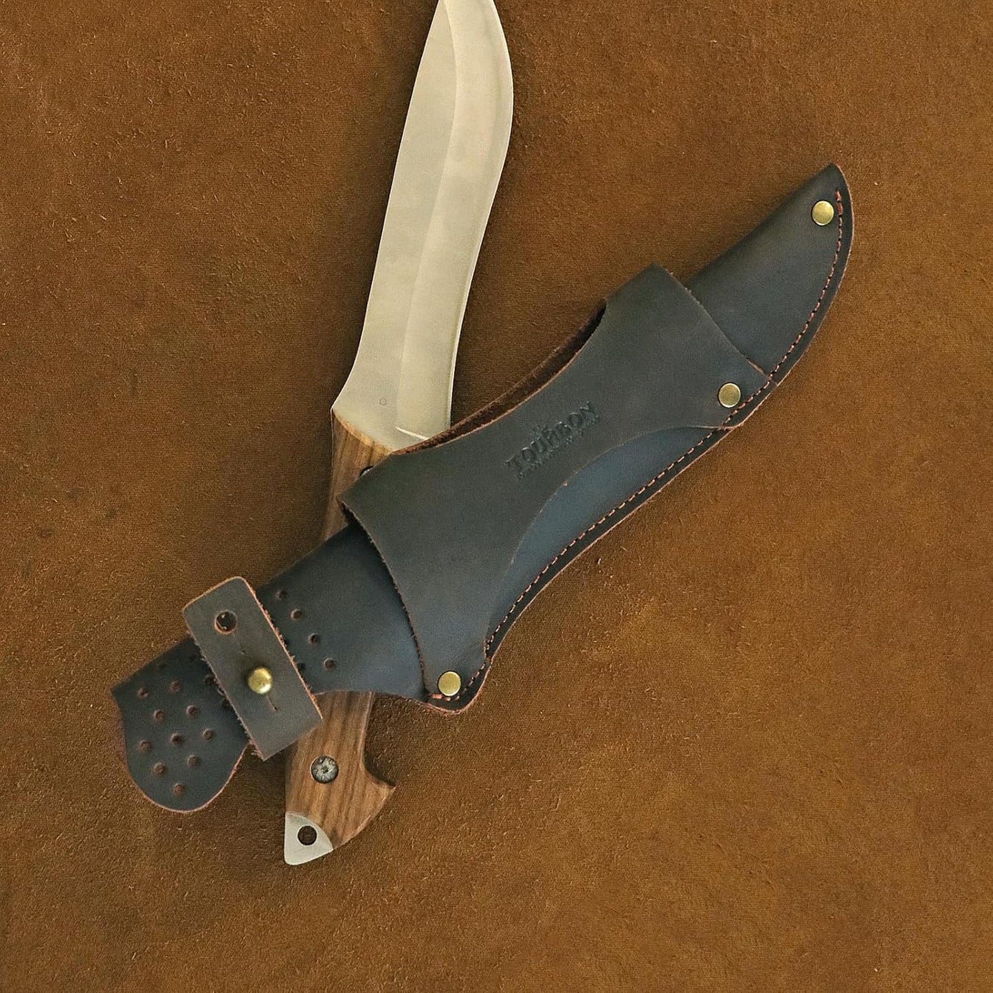 Tourbon Leather Knife Sheath with Belt Loop for Horizontal Vertical Carry of Fixed Blade Knife EDC Compact Draw Knife Holster