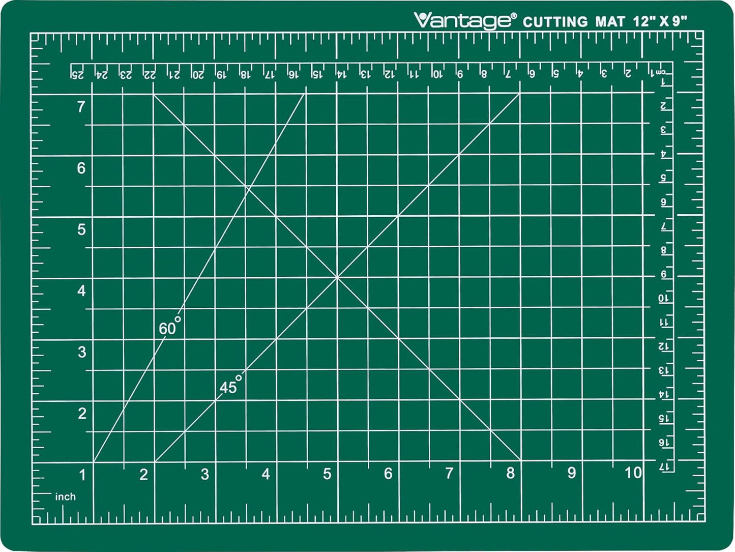 Dahle Vantage 10680 See-Through Premium Self-Healing Cutting Mat, 9"x12", 1/2" Grid, 5 Layers for Max Healing, Perfect for Crafts & Sewing, Clear