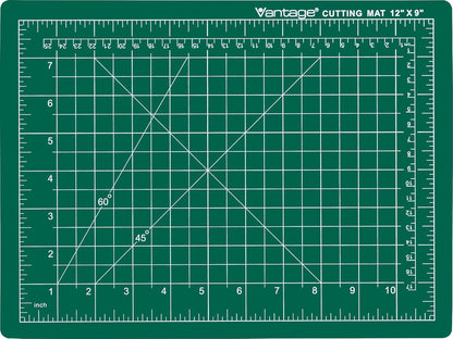 Dahle Vantage 10680 See-Through Premium Self-Healing Cutting Mat, 9"x12", 1/2" Grid, 5 Layers for Max Healing, Perfect for Crafts & Sewing, Clear