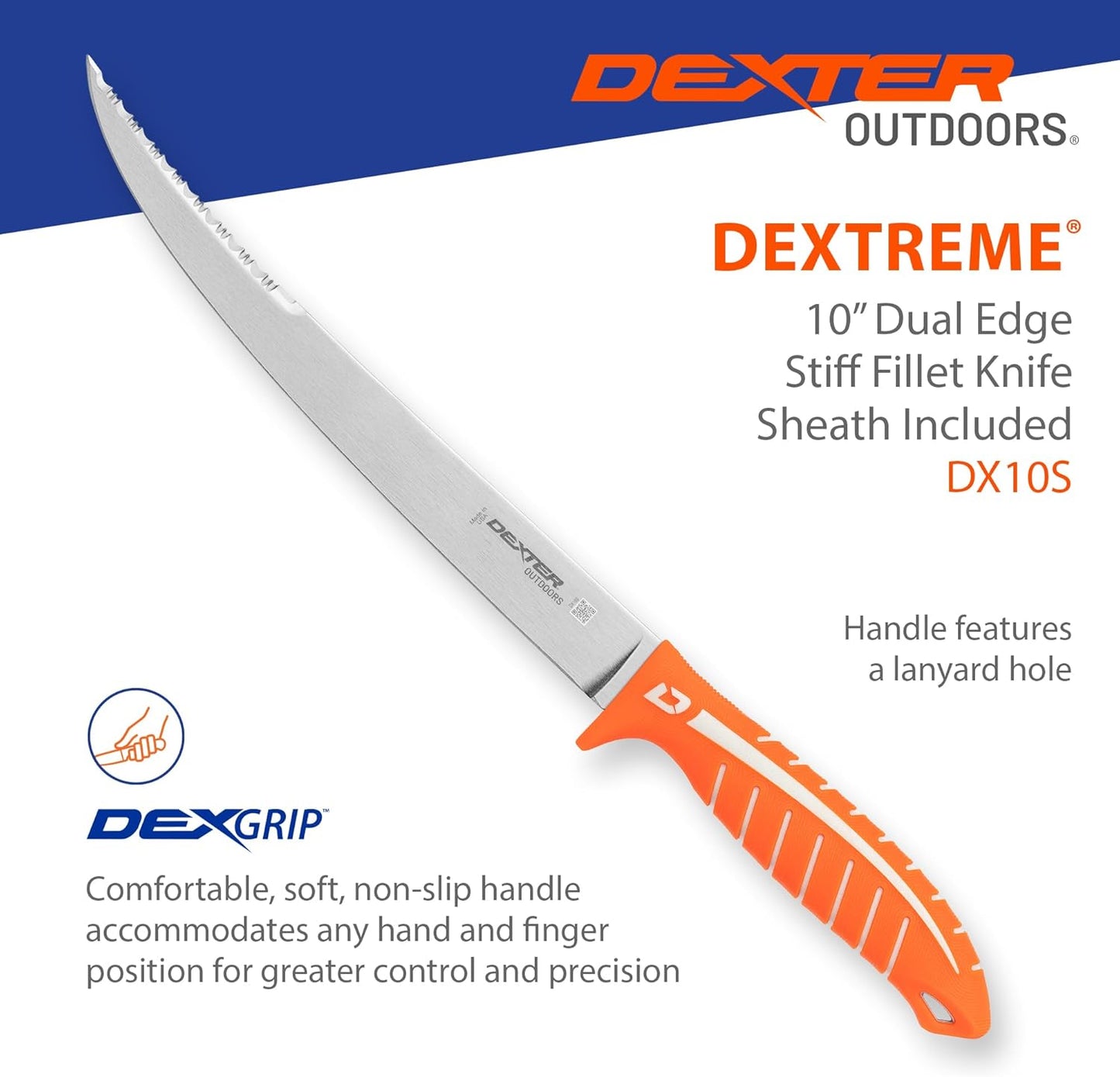 Dexter Outdoors Dextreme Single Edge 7" Max Flex Fillet Knife | Includes Sheath