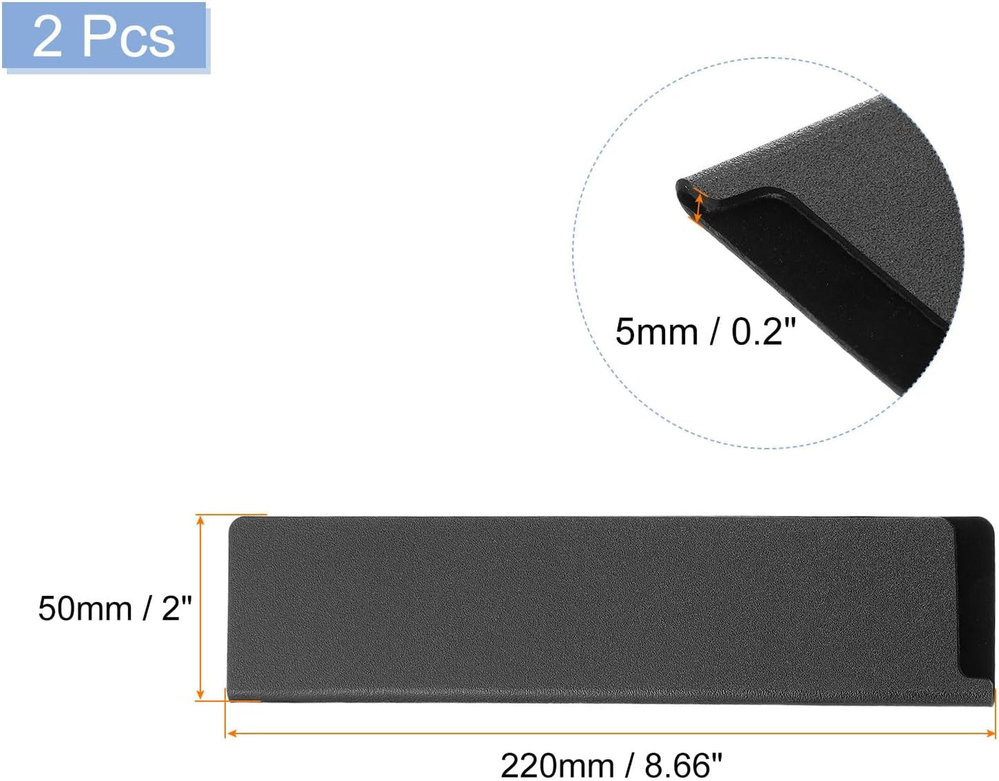 uxcell 2 Pcs Knife Tip Guards 6.5"x 2" ABS Knife Cover Sleeves Knife Case Blade Protector Universal Knife Sheath for Home Kitchen Knife, Black