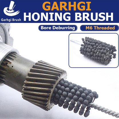 Garhgi 1-3/8" (35mm) Cylinder Honing Brush, 240 Grit Silicon Carbide Nylon Hone Tool, for Engine Cylinder Bore Deburring Finishing Deglazing Cleaning on Metals Steel Cast Iron