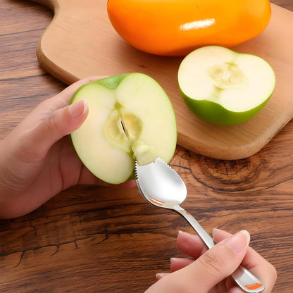 5Pcs Grapefruit Spoons & Knife Set, 4 Stainless Steel Grapefruit Spoon and 1 Grapefruit knife, Utensils With Serrated Edge & Thick Gauge Handle for Kiwi, Dessert, Apple, Citrus Fruit, Non-Stick