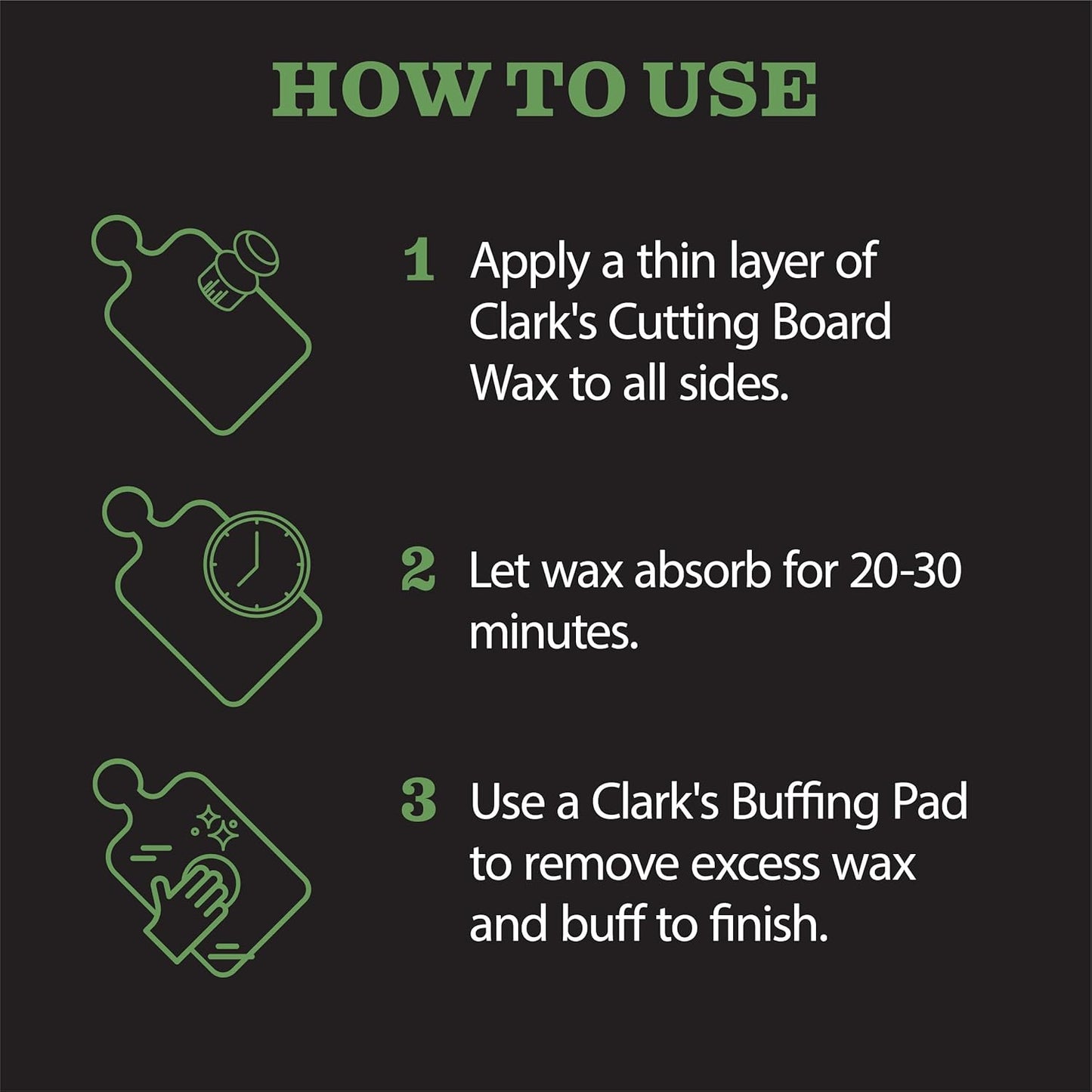 CLARK'S Food Grade Mineral Oil (12oz) and Carnauba Wax (6oz) Set - 100% Natural Butcher Block Oil and Cutting Board Wax - Food Safe Beeswax and Wood Cutting Board Oil with Orange & Lemon Extract