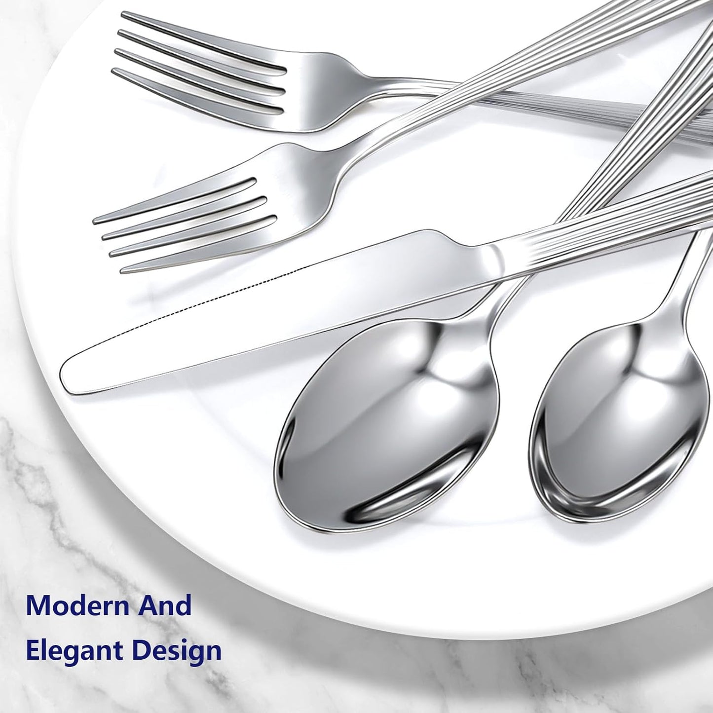 Yoehka 40 Piece Silverware Set for 8, Stainless Steel Flatware Set, Include Spoons/Forks/Knives, Mirror Polished Cutlery Set for Home Restaurant Hotel, Dishwasher Safe