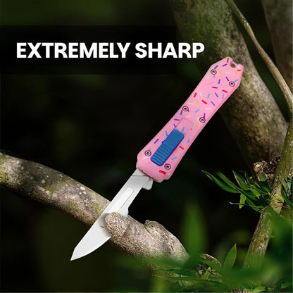 Automatic Utility Knife,All Metal Construction Carbon Stainless Steel Blade,Box Cutter Quick Change Retractable,EDC Push Button with Clip,10PCS #23 Blades Replacement,Stars&Stripes